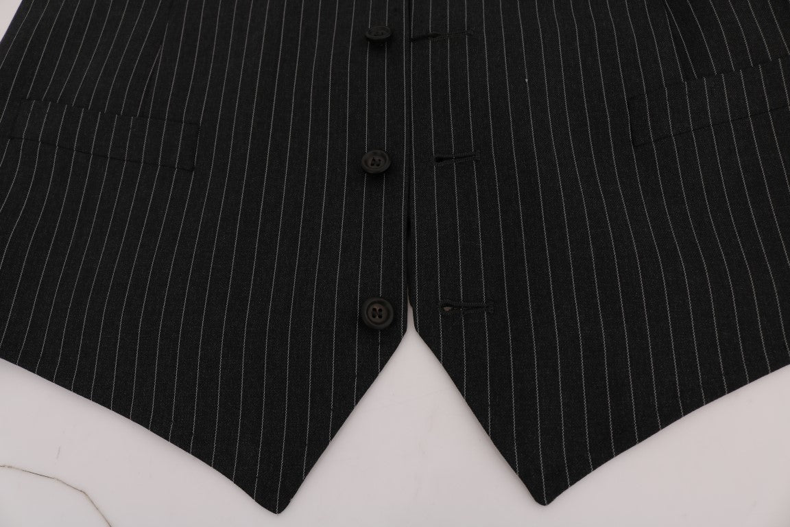 Gray Wool Stretch Vest Dolce & Gabbana