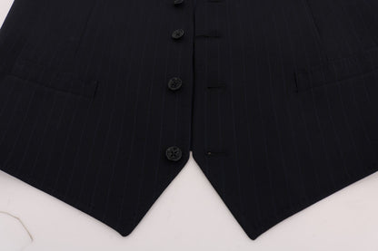 Blue STAFF Wool Stretch Vest Dolce & Gabbana