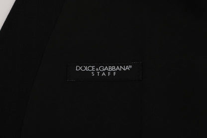 Black STAFF Wool Stretch Vest Dolce & Gabbana
