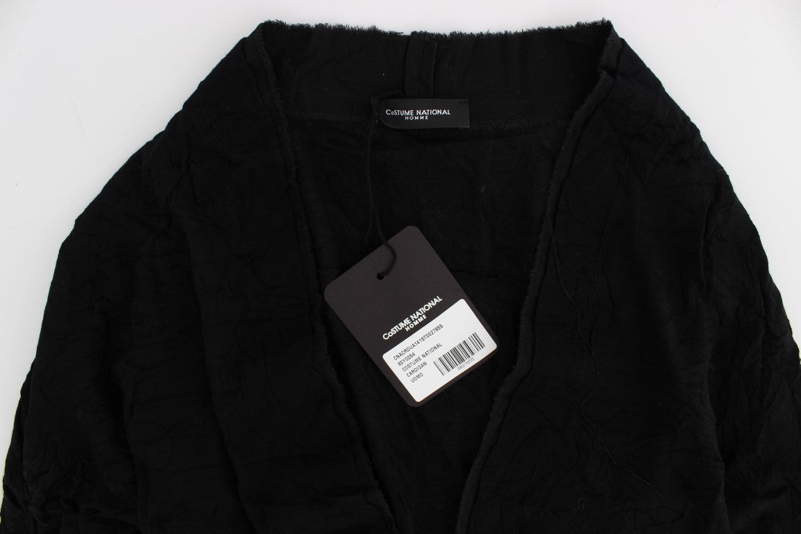 Black Fine Wool Button Cardigan Costume National