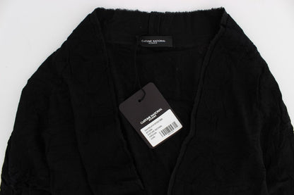 Black Fine Wool Button Cardigan Costume National