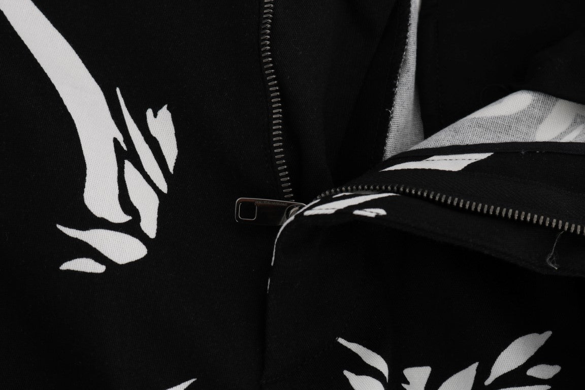 Black Tree Cotton Stretch Pants Dolce & Gabbana