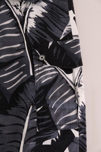 Gray Banana Leaf Cotton Pants Dolce & Gabbana