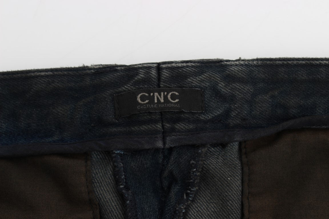 Blue Cotton Slim Pants Denim Jeans Costume National