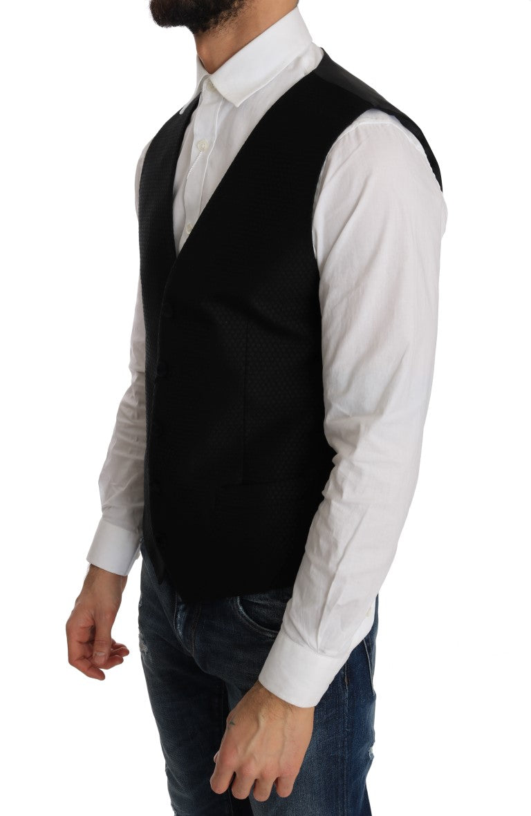 Black Polka Dot Pattern Vest Dolce & Gabbana