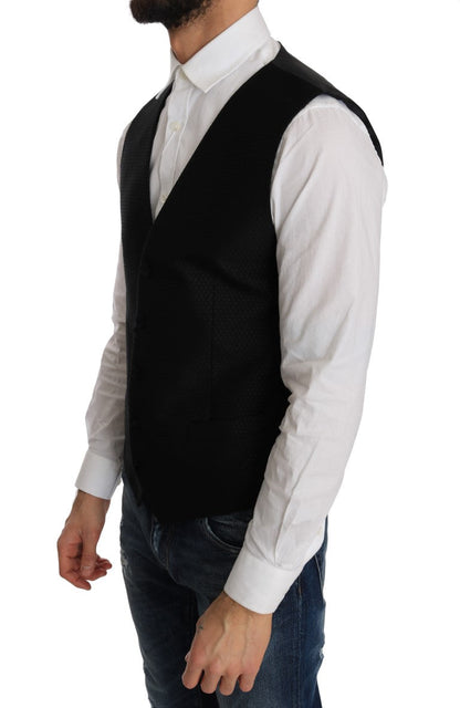 Black Polka Dot Pattern Vest Dolce & Gabbana