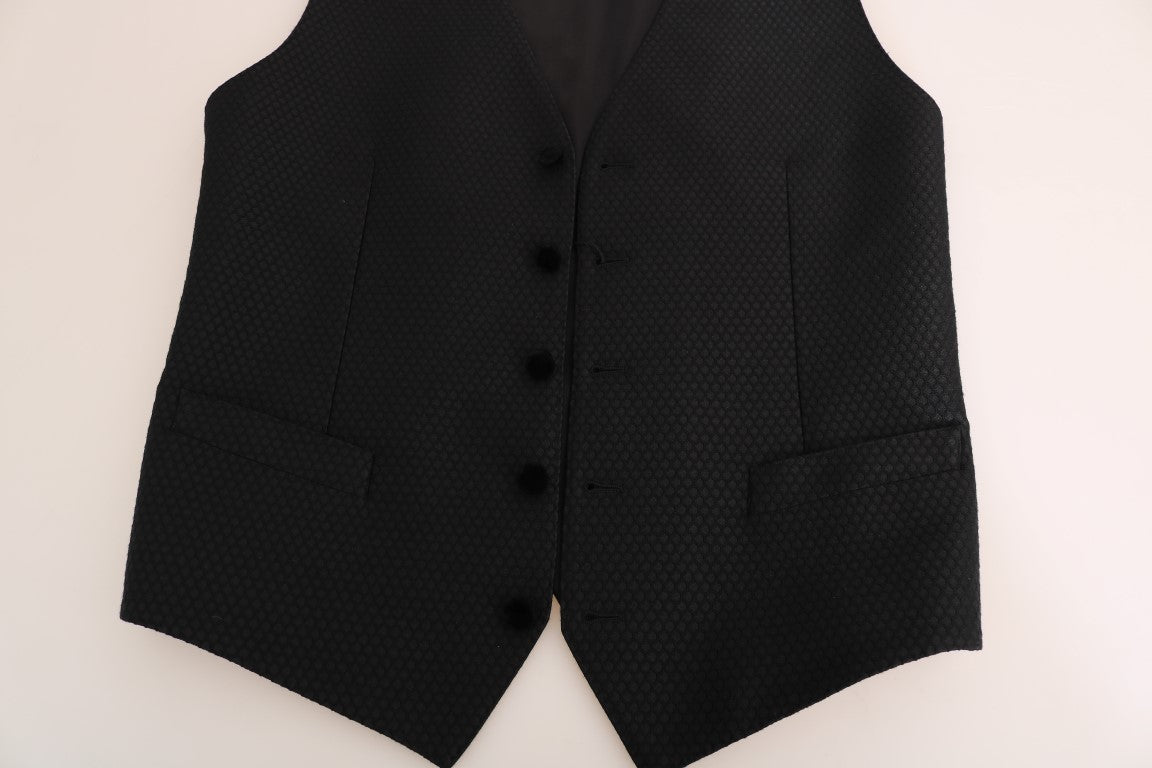 Black Polka Dot Pattern Vest Dolce & Gabbana