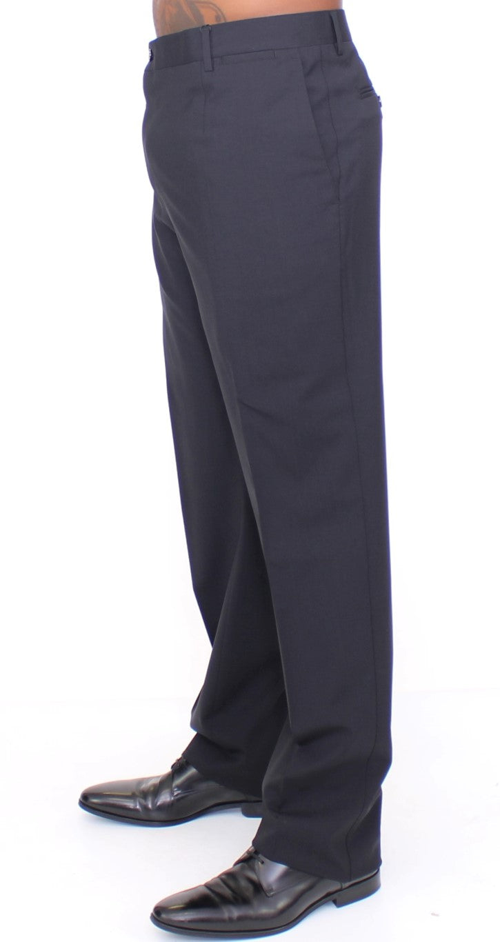 Black Wool Stretch Pleated Pants Dolce & Gabbana