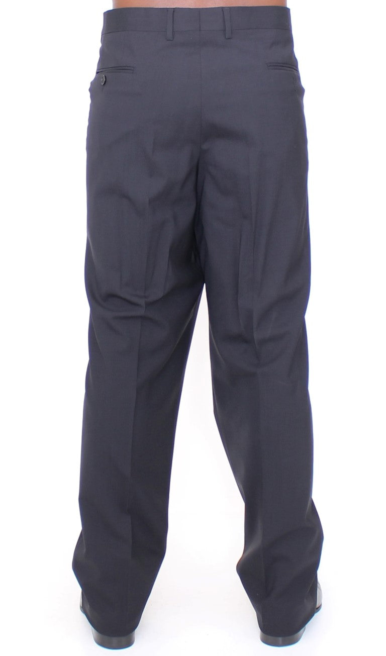 Black Wool Stretch Pleated Pants Dolce & Gabbana