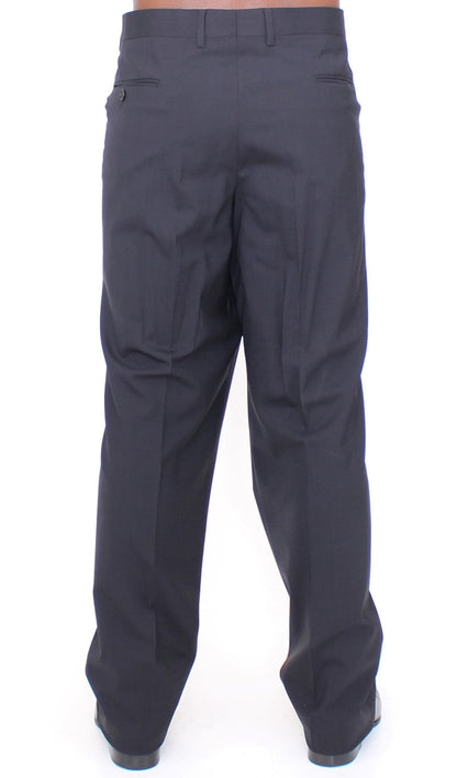 Black Wool Stretch Pleated Pants Dolce & Gabbana