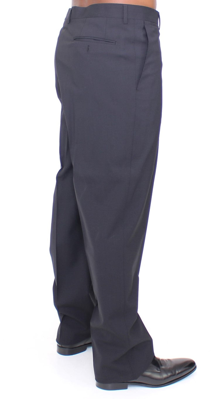 Black Wool Stretch Pleated Pants Dolce & Gabbana