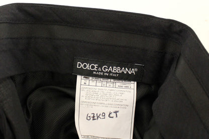 Black Wool Stretch Pleated Pants Dolce & Gabbana