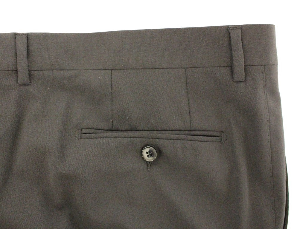 Black Wool Stretch Pleated Pants Dolce & Gabbana