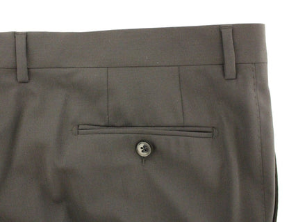 Black Wool Stretch Pleated Pants Dolce & Gabbana