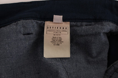 Blue Stretch Straight Fit Pants Chinos GF Ferre