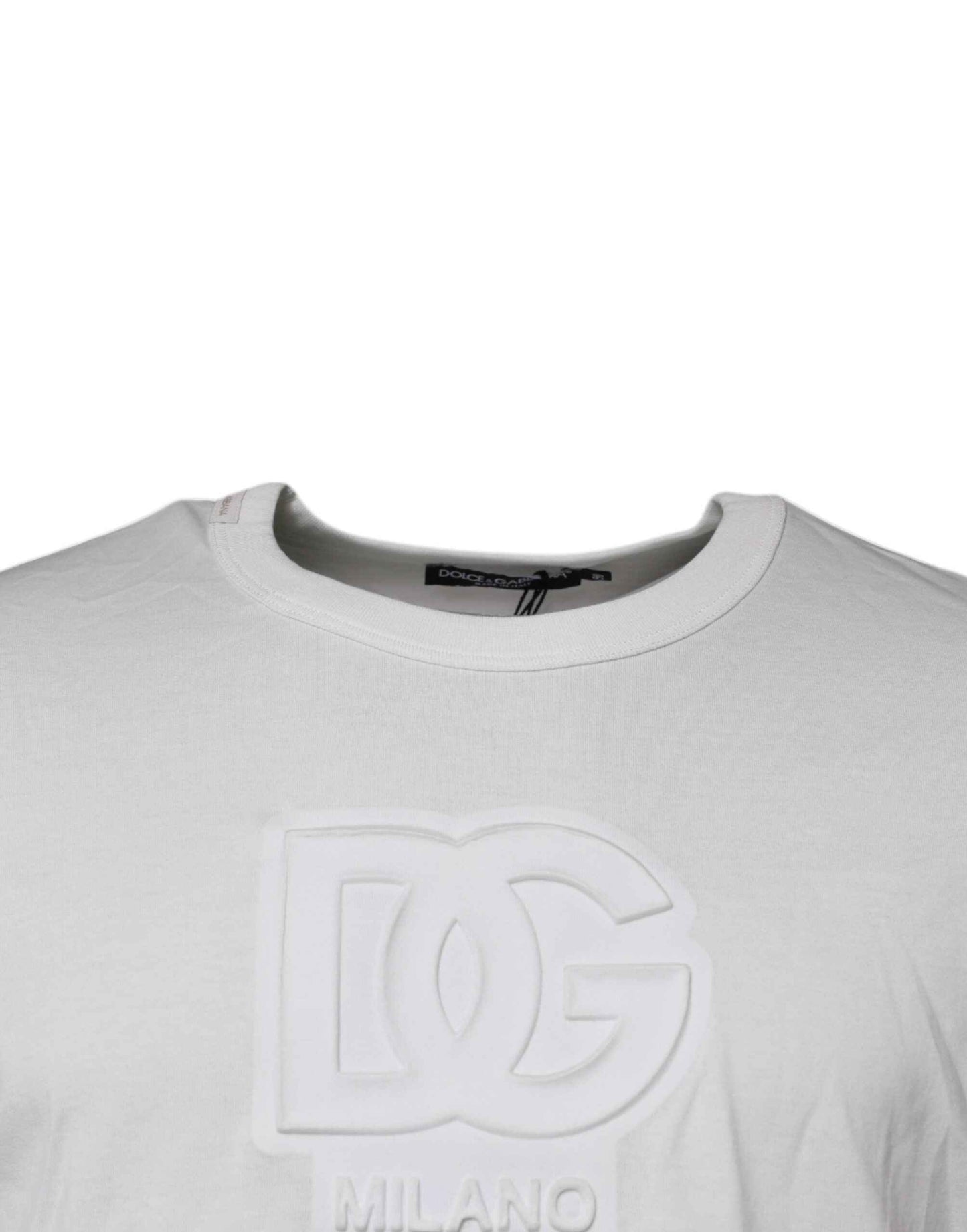 White DG Logo Cotton Crew Neck T-shirt