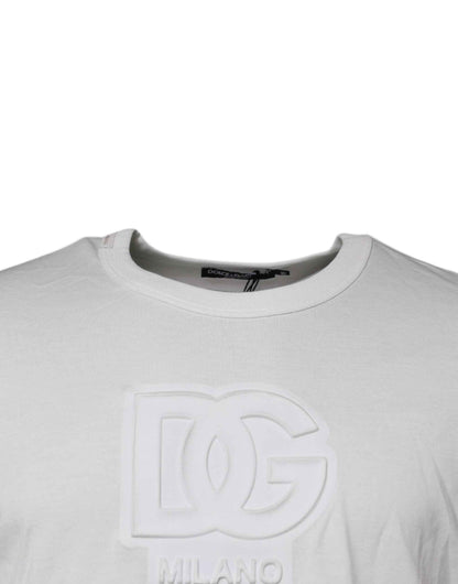 White DG Logo Cotton Crew Neck T-shirt