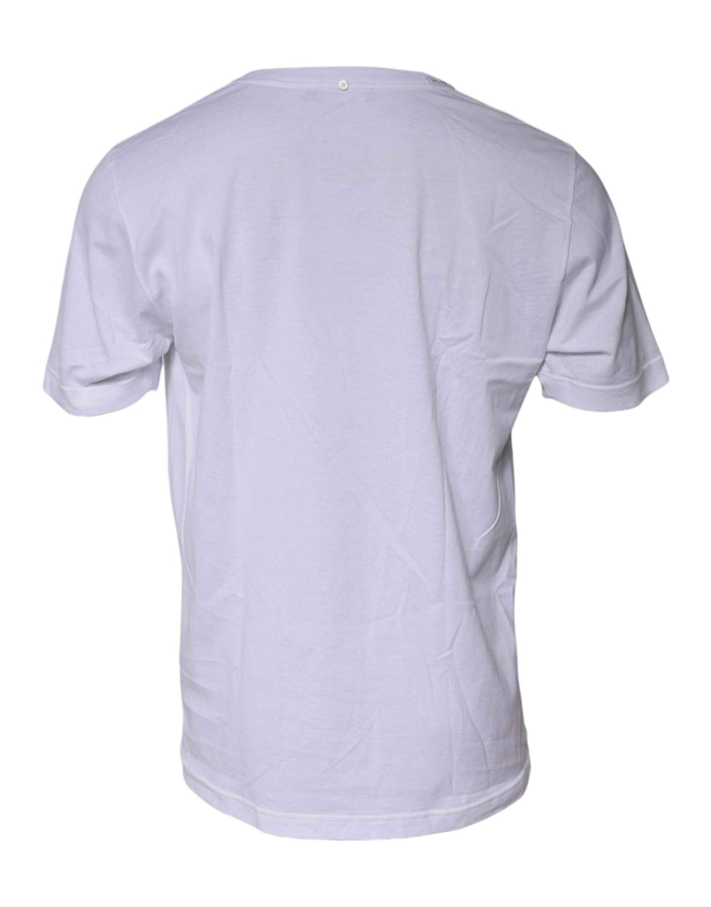 White Cotton Crew Neck Short Sleeves T-shirt