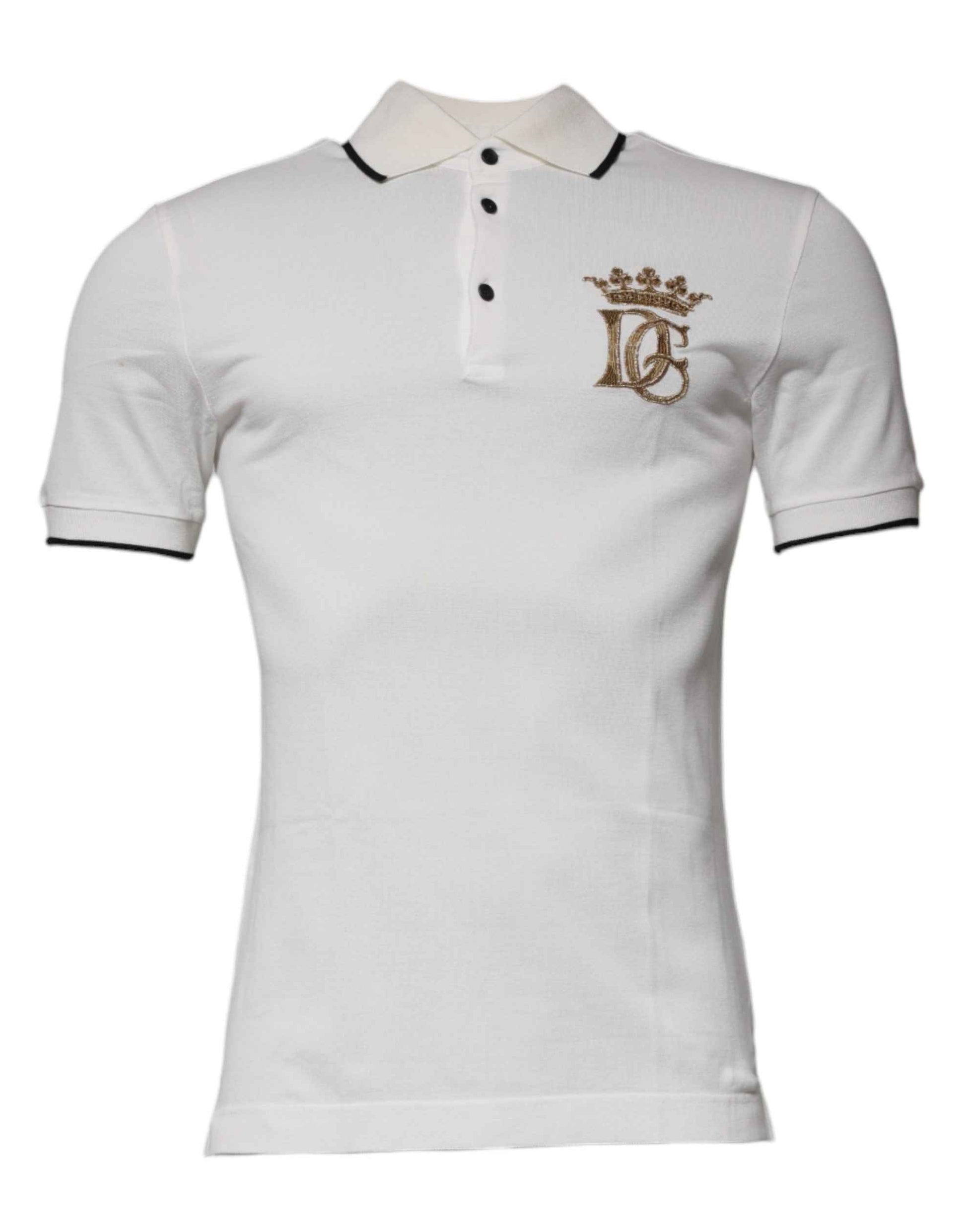 Off White Crown Cotton Collared Polo T-shirt