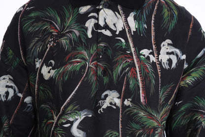 Black Volcano Sicily Short Sleeve T-Shirt Dolce & Gabbana