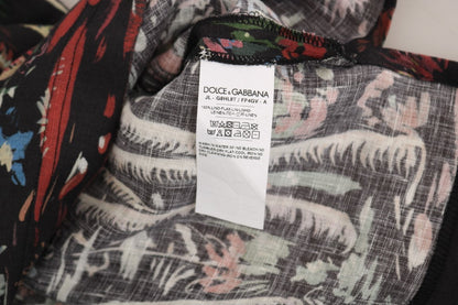 Black Volcano Sicily Short Sleeve T-Shirt Dolce & Gabbana