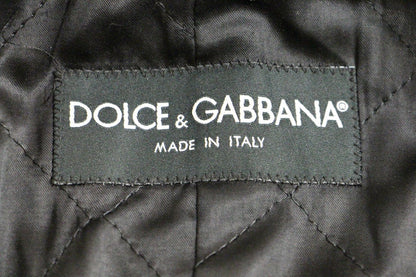 Gray Double Breasted Coat Jacket Dolce & Gabbana