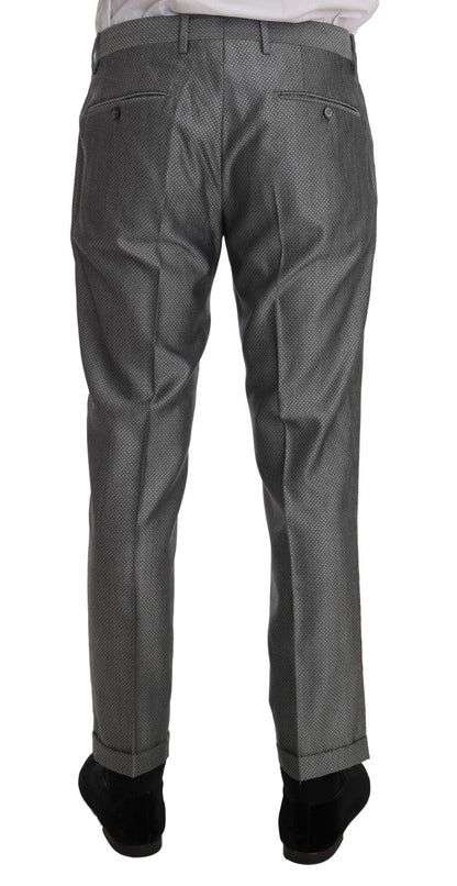Black Stretch Crystal Bee Slim Fit Suit Dolce & Gabbana