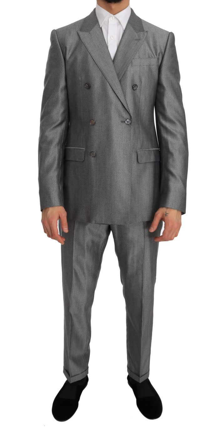 Black Stretch Crystal Bee Slim Fit Suit Dolce & Gabbana