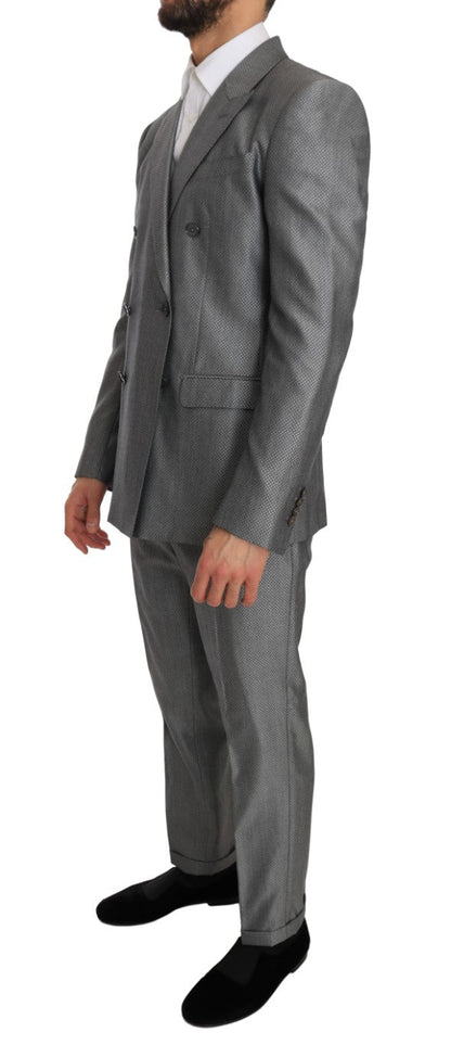 Black Stretch Crystal Bee Slim Fit Suit Dolce & Gabbana