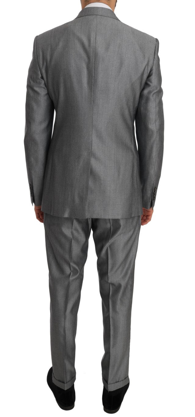 Black Stretch Crystal Bee Slim Fit Suit Dolce & Gabbana
