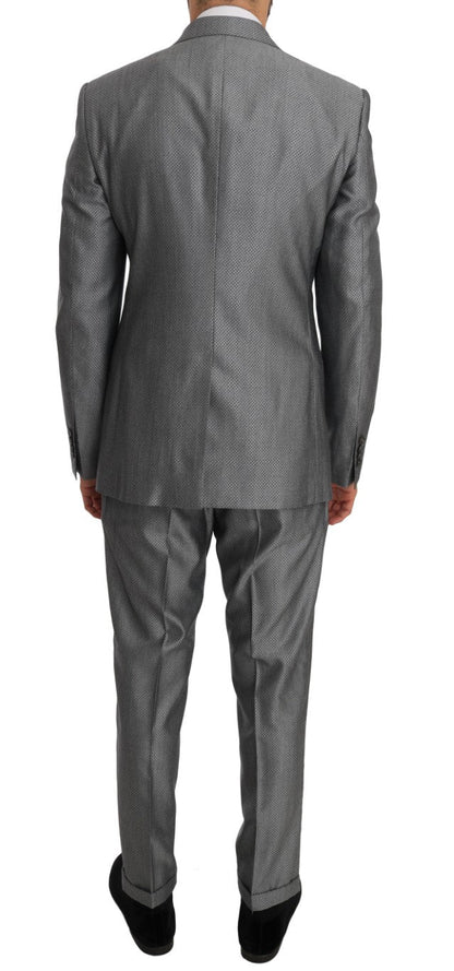 Black Stretch Crystal Bee Slim Fit Suit Dolce & Gabbana