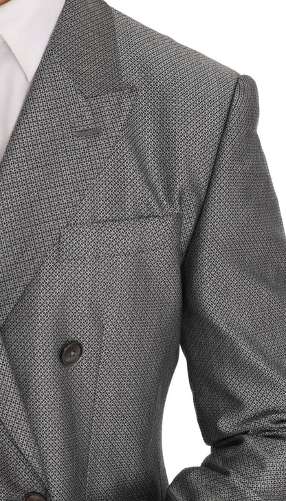 Black Stretch Crystal Bee Slim Fit Suit Dolce & Gabbana