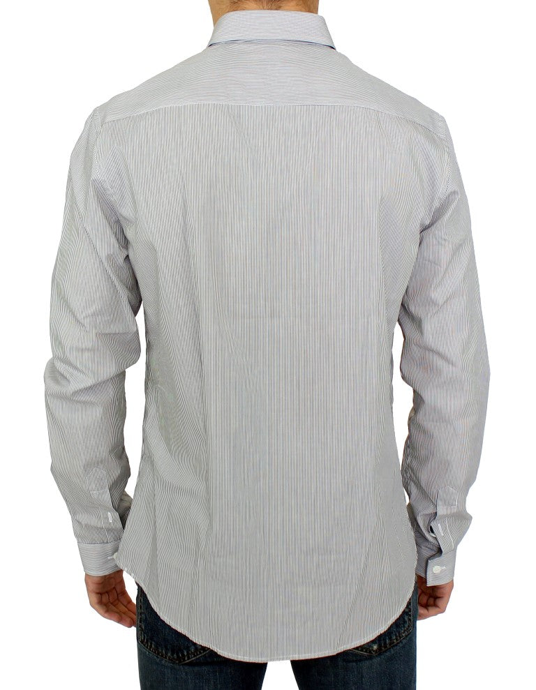 Gray Striped Cotton Casual Shirt GF Ferre