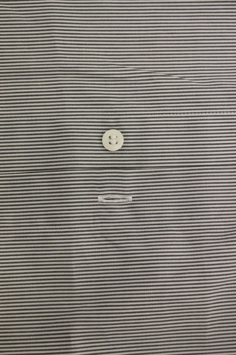 Gray Striped Cotton Casual Shirt GF Ferre