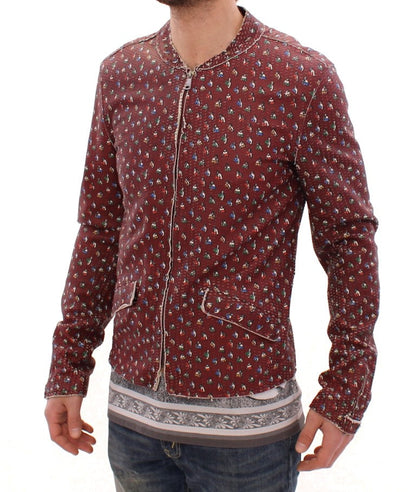 Bordeaux Leather Boxer Print Jacket Coat Dolce & Gabbana