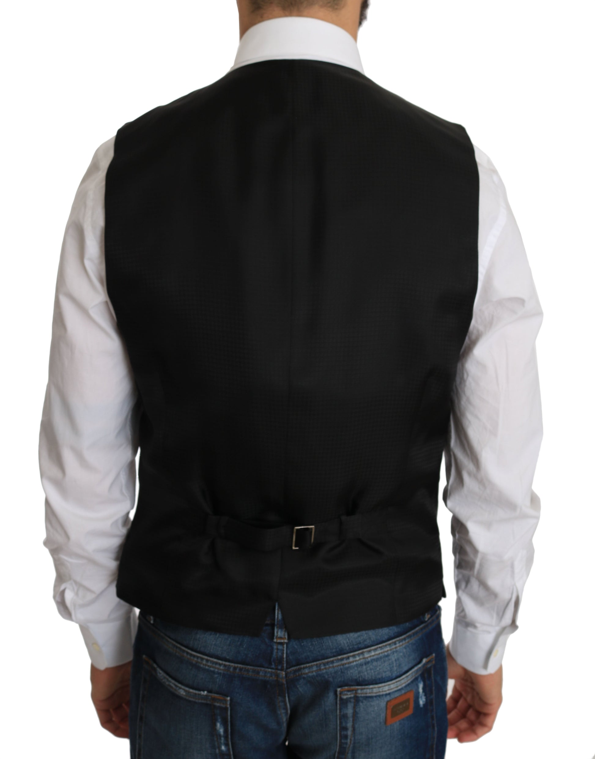 Black Silk Dress Waistcoat Dolce & Gabbana