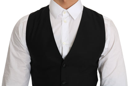 Black Wool Dress Waistcoat Dolce & Gabbana