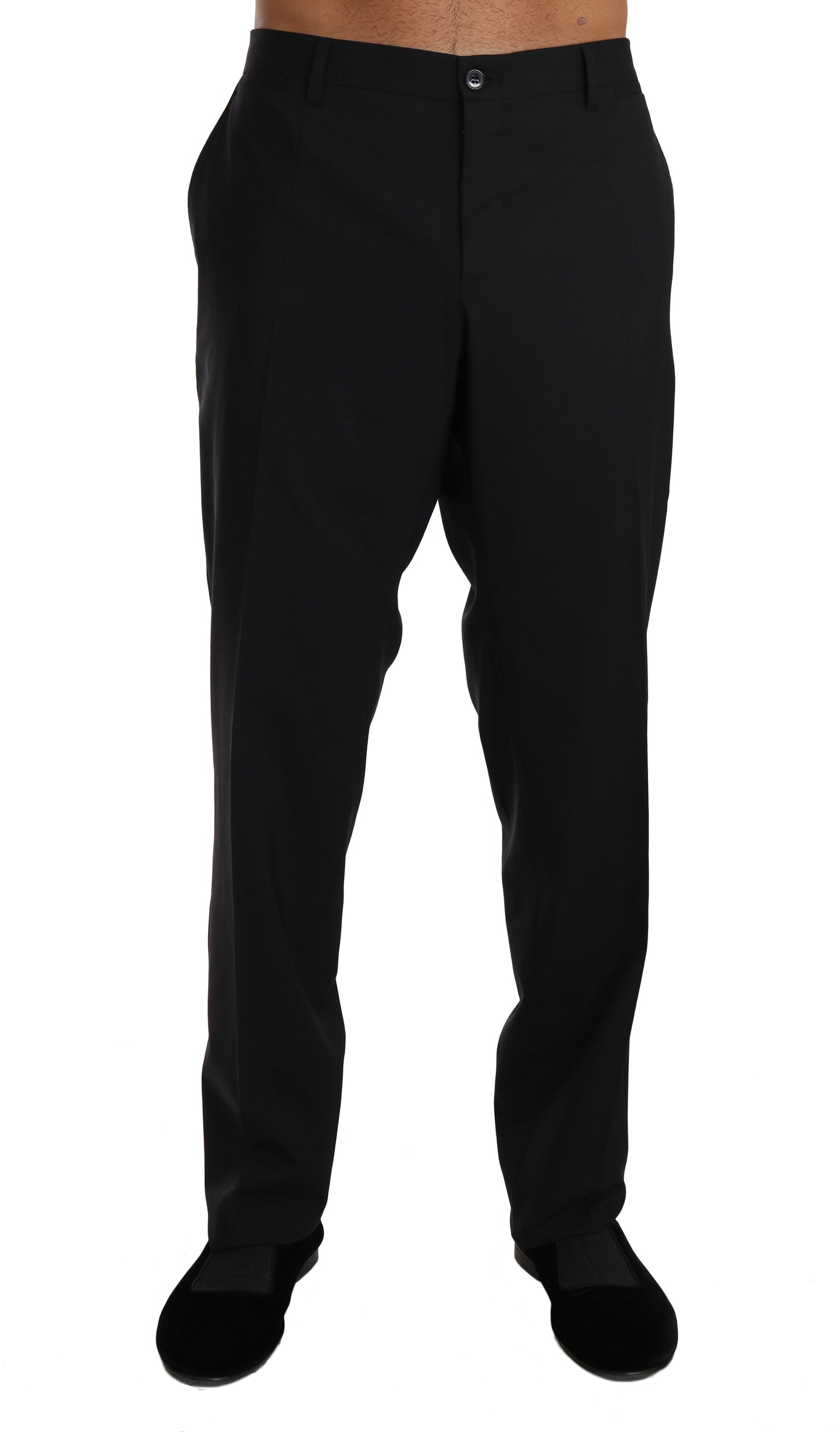 Black Wool Stretch Formal Trousers Dolce & Gabbana