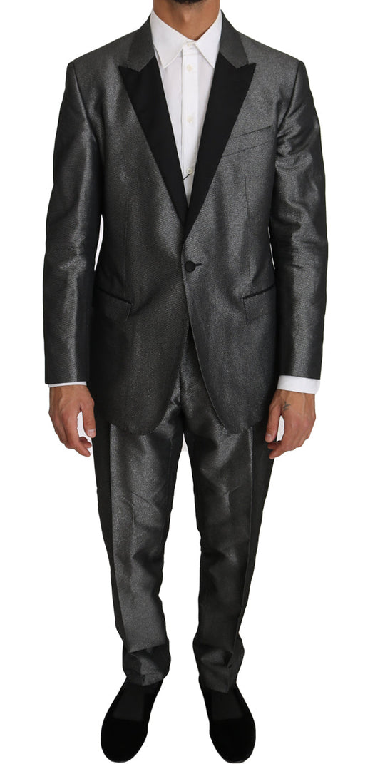 Gray Patterned MARTINI 2 Piece Suit Dolce & Gabbana
