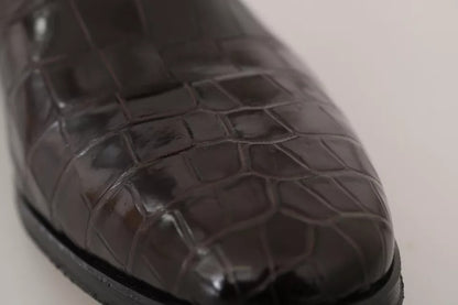 Brown Patterned Leather Dress Formal Shoes