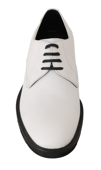 White Leather Derby Dress Formal Shoes Dolce & Gabbana