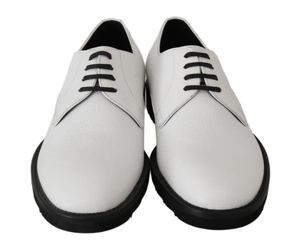 White Leather Derby Dress Formal Shoes Dolce & Gabbana