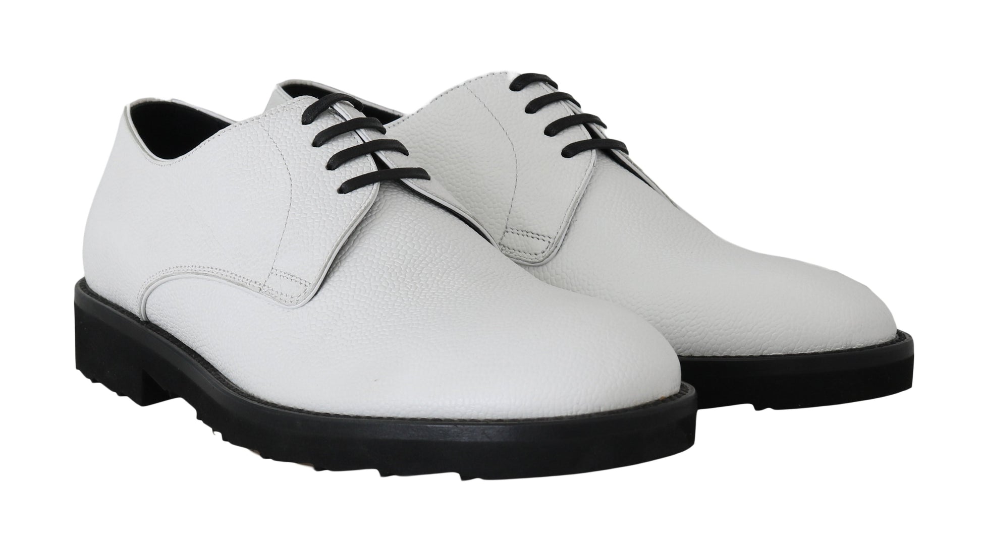 White Leather Derby Dress Formal Shoes Dolce & Gabbana