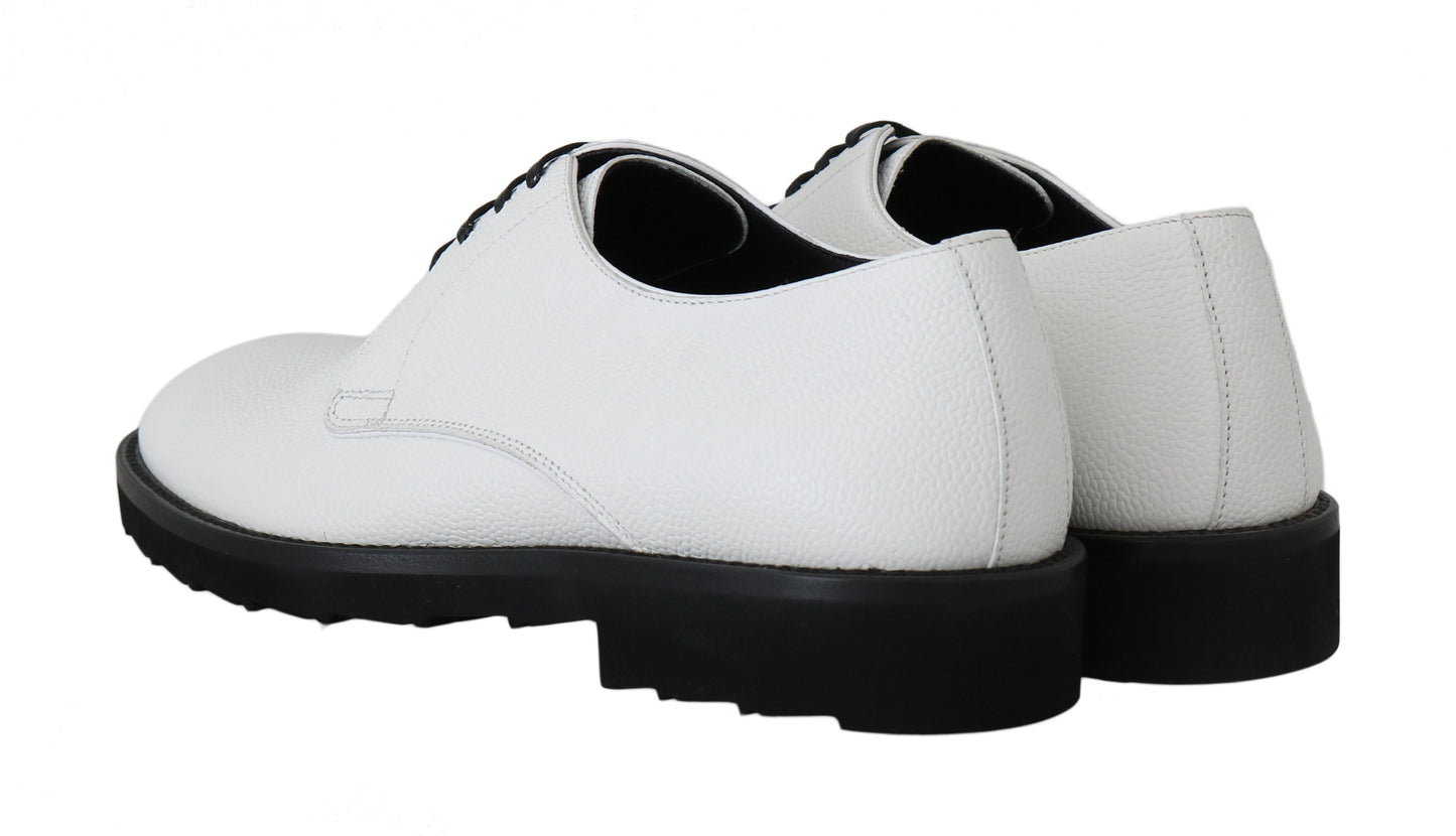 White Leather Derby Dress Formal Shoes Dolce & Gabbana