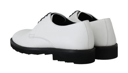 White Leather Derby Dress Formal Shoes Dolce & Gabbana