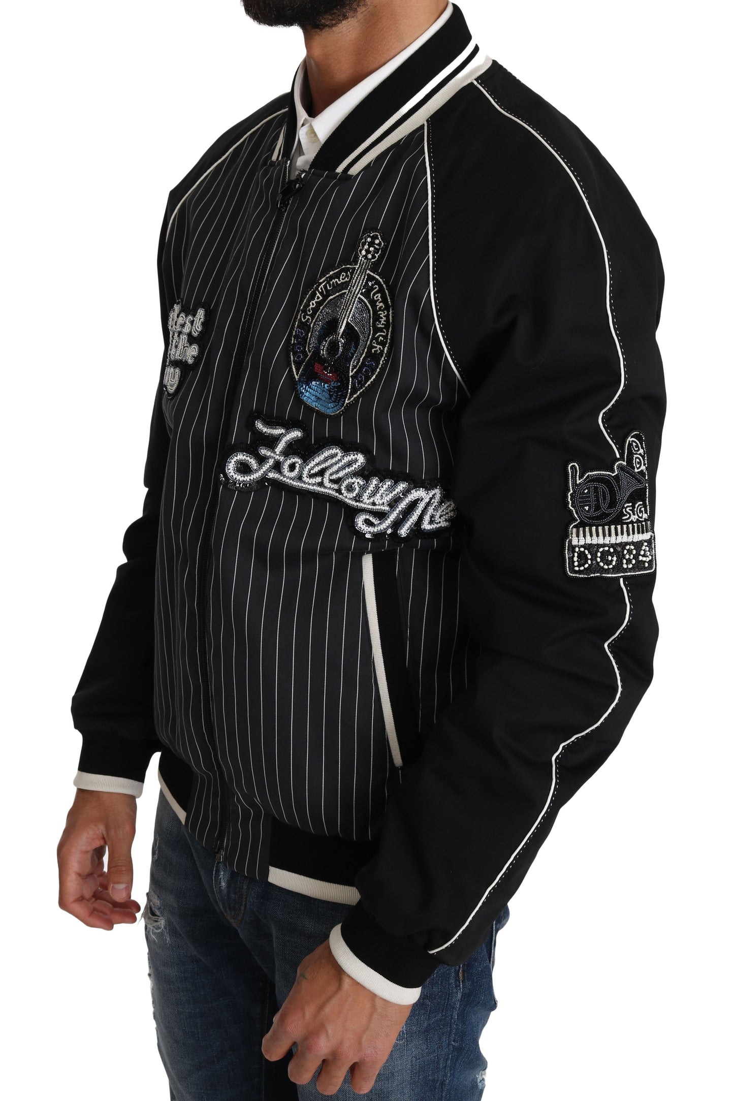 Black DD58 SG62 Sequined Beaded Jacket Dolce & Gabbana