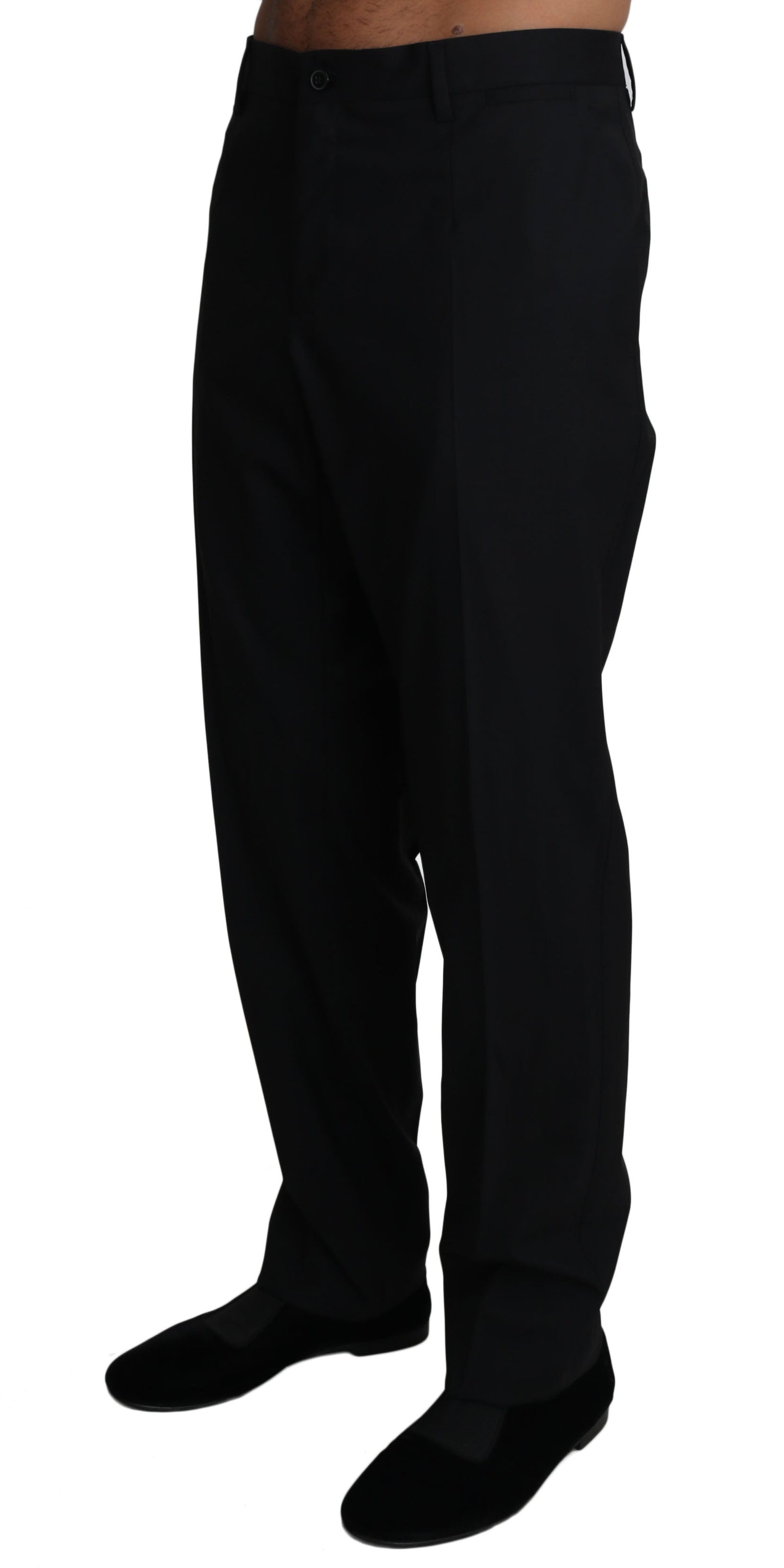 Black Wool Stretch Dress Trousers Pants Dolce & Gabbana