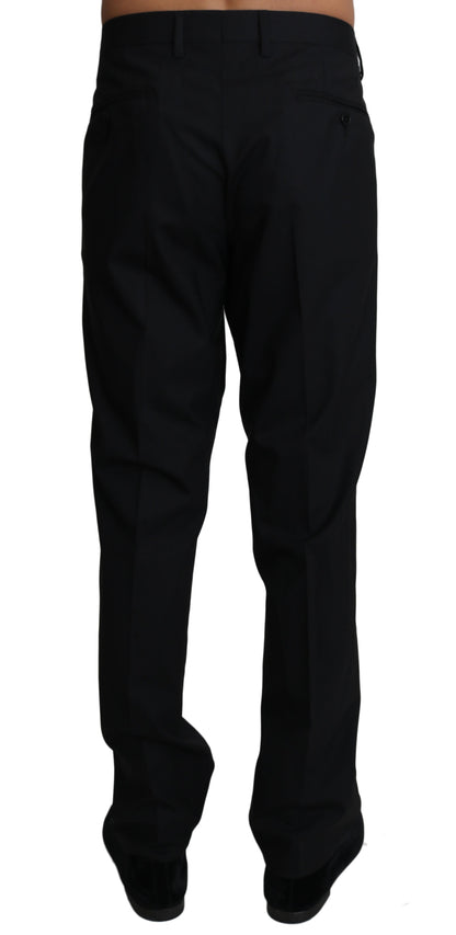 Black Wool Stretch Dress Trousers Pants Dolce & Gabbana