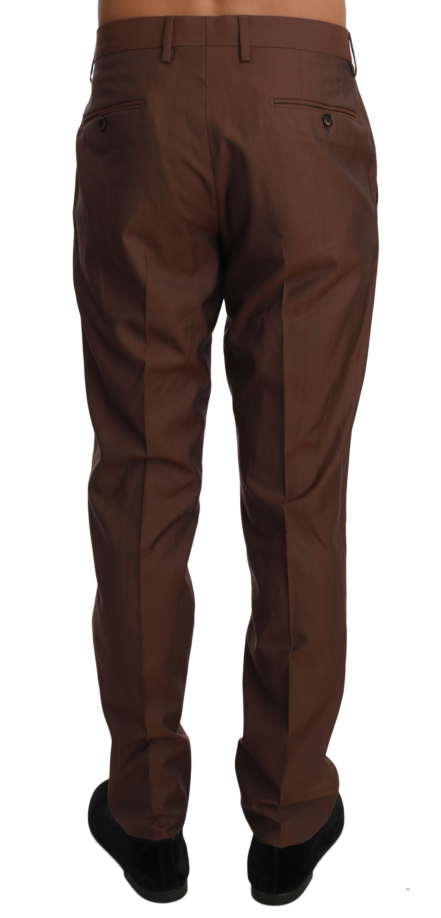 Brown Wool Silk Formal Trousers Pants Dolce & Gabbana