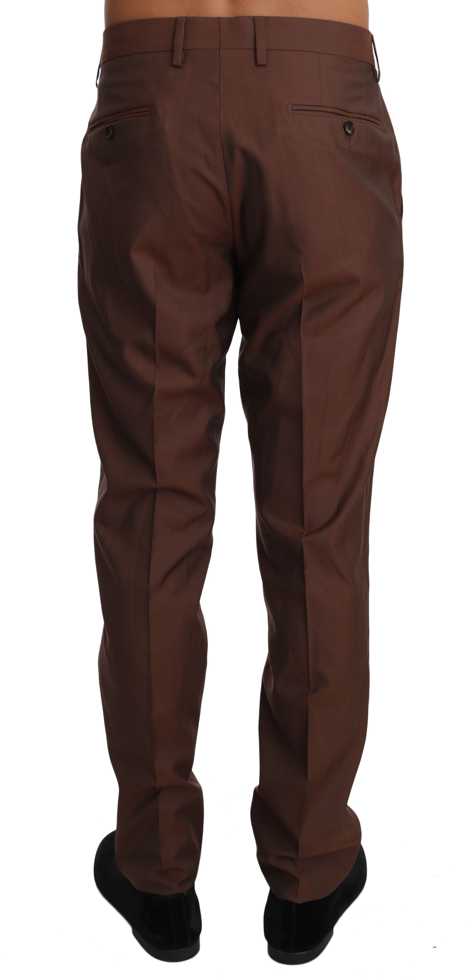 Brown Wool Silk Formal Trousers Pants Dolce & Gabbana